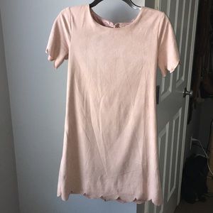 Scalloped pink dress